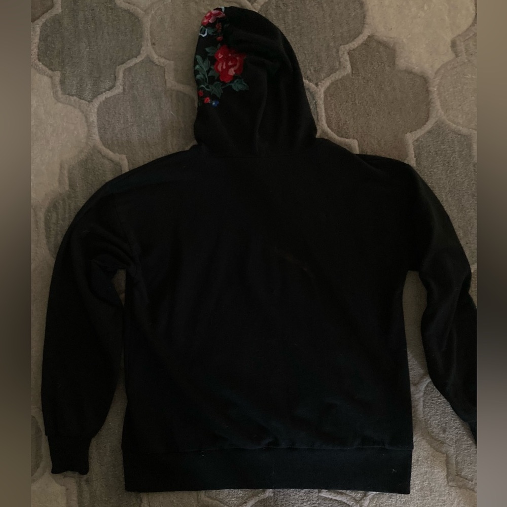 Asos Floral Embroidery Black Hoodie View 4
